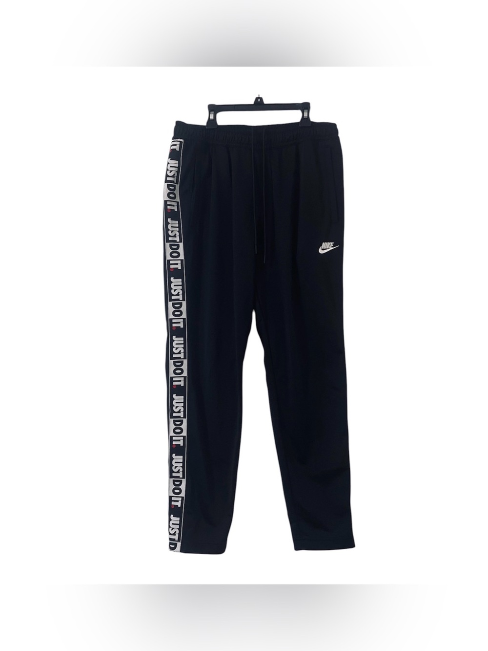 Nike Black Joggers with 'Just Do It' Side Tape